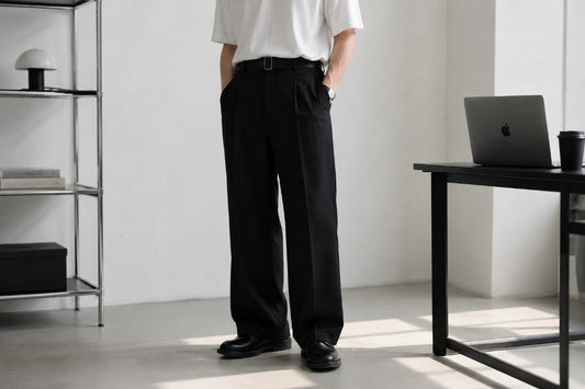 Wide Black Slacks for Effortless City Style