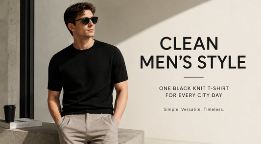 Clean Men's Style: One Black Knit T-Shirt for Every City Day