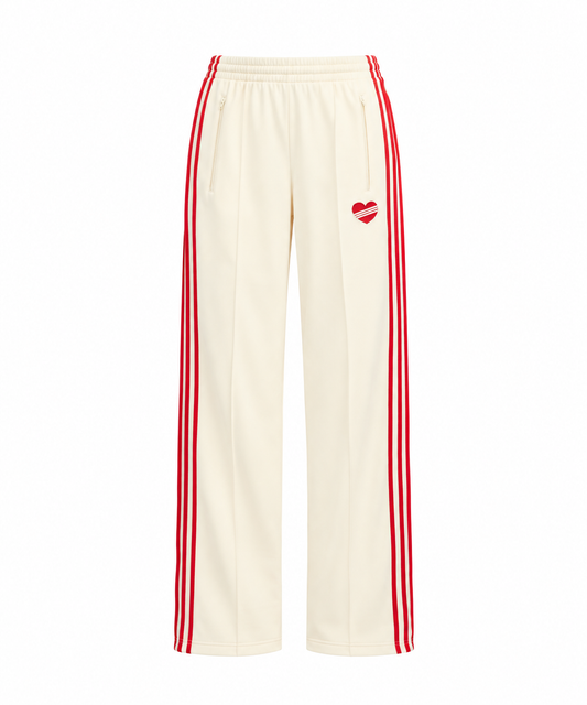 Adidas Originals Firebird Loose Track Pants Cream White Red KQ8056