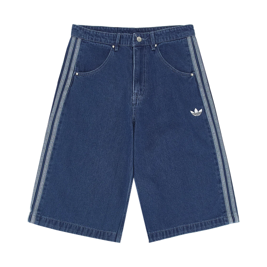 Adidas Adicolor Denim Firebird Shorts, Medium Blue Denim JC6235