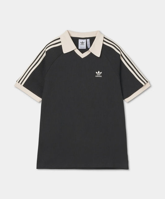 Adidas Waffle Short-Sleeved Polo Shirt - Black JV9266