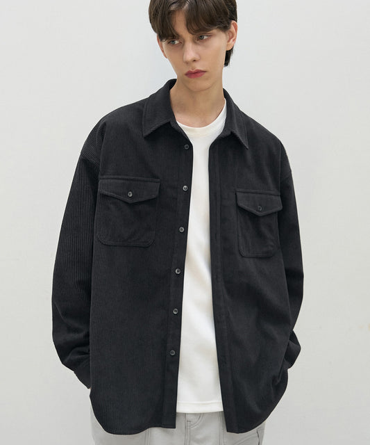 Essential Corduroy Shirt - CHARCOAL