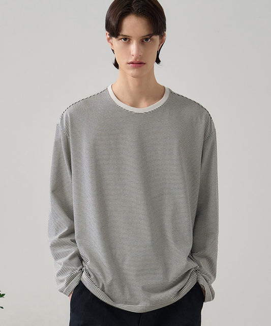 Relaxed Stripe Tee - WHITE