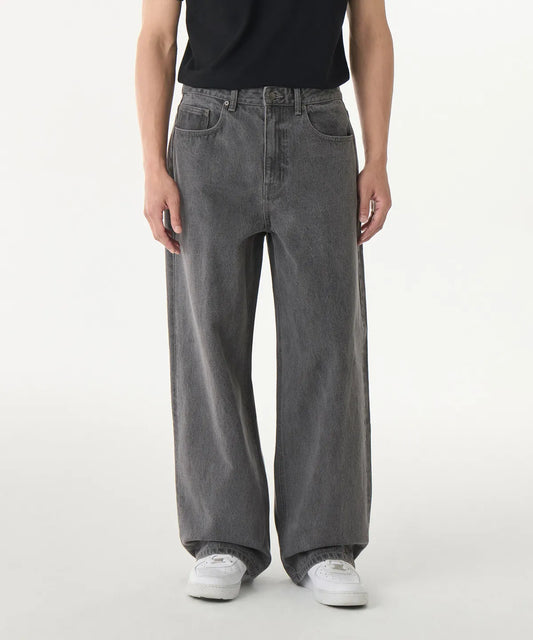 Big Wide Denim Pants [Gray]