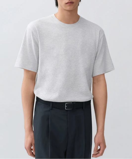 [Cool Standard] Regular Crew Neck T-shirt [Melange Light Gray]