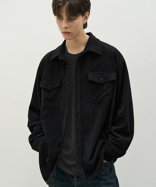 Essential Corduroy Shirt - BLACK