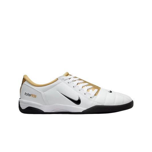 Nike Total 90 SP Mens Indoor Soccer Shoes White Black Metallic Gold HJ9351-101