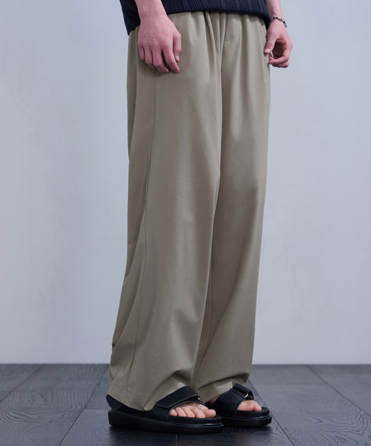 Cooling Wide Banding Pants - BEIGE