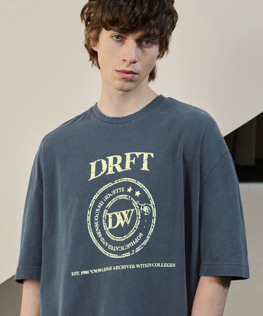 Vintage College Graphic Tee - NAVY
