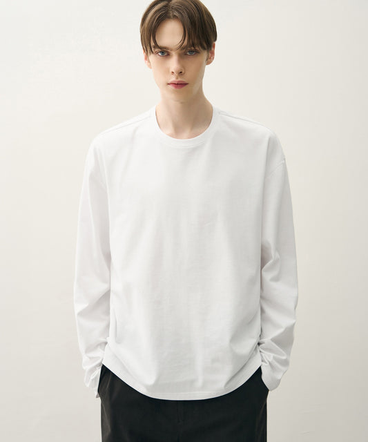 Essential Cropped Long Sleeve Tee - WHITE
