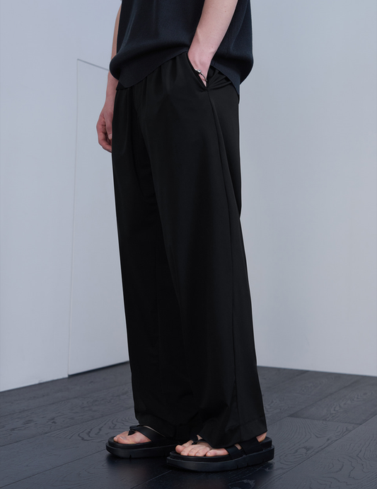Cooling Wide Banding Pants - BLACK