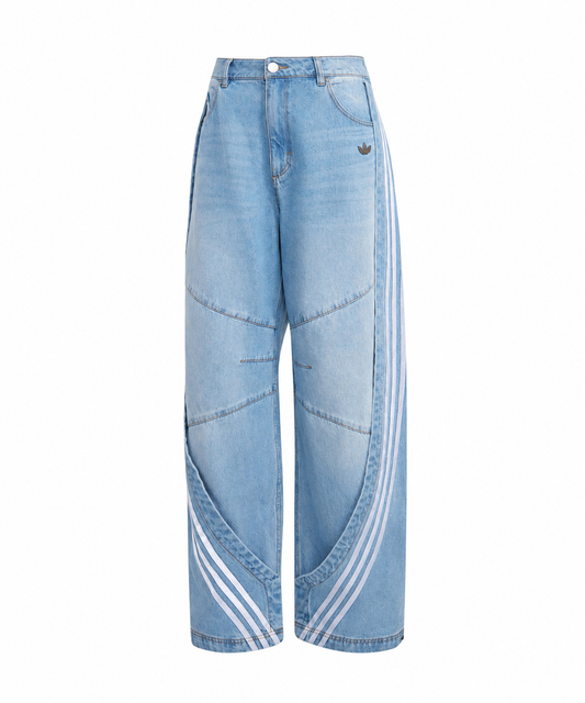 Adidas Adileneum Season 5 Banana Overlay Denim Pants Light Blue KY5188