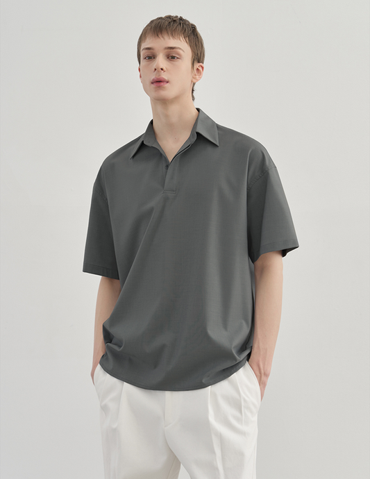 Oversized Pullover Shirt - GREY