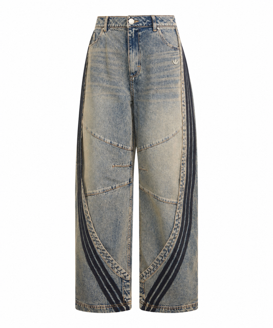 Adidas Adileneum Season 5 Banana Overlay Denim Pants Choc Brown KY5189